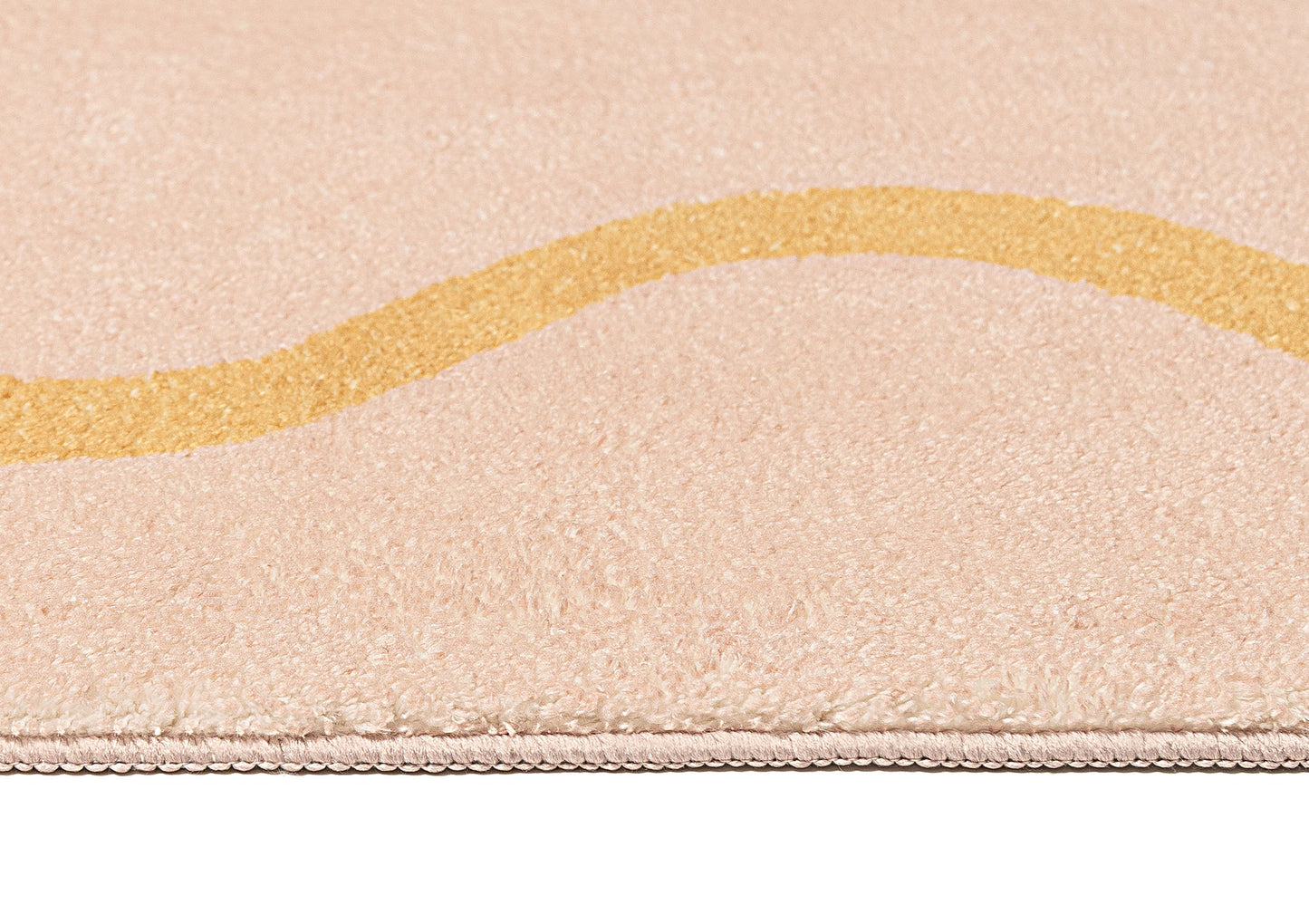 Eva Pink and Yellow Wiggle Bordered Washable Rug