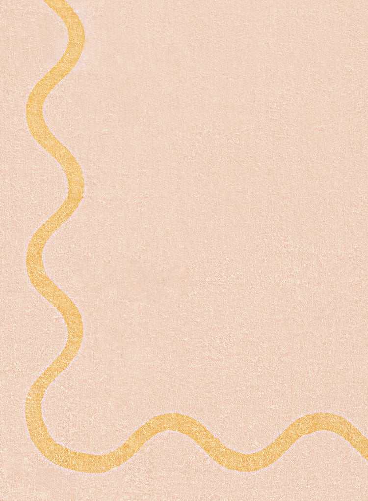 Eva Pink and Yellow Wiggle Bordered Washable Rug