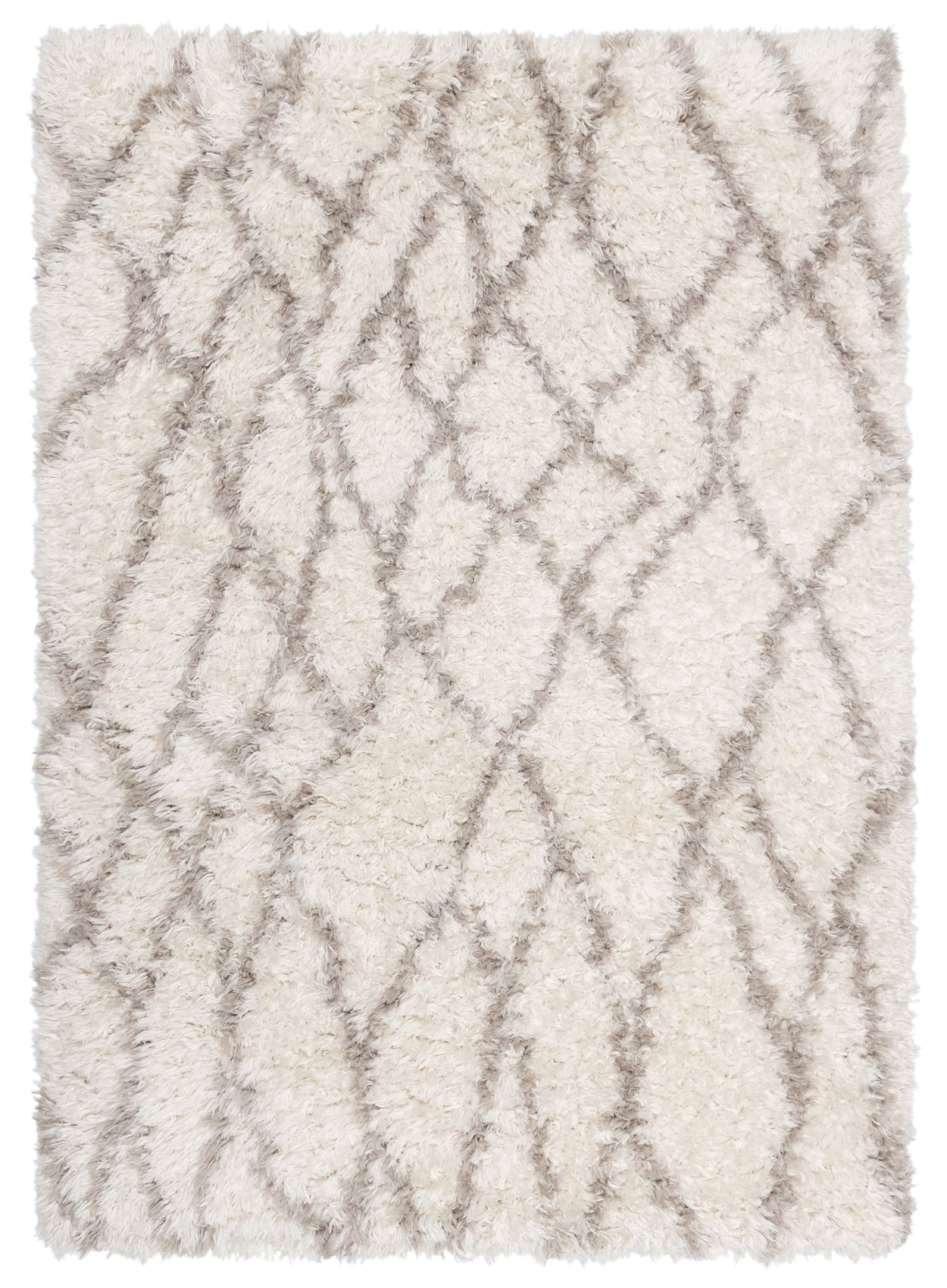 Fabiola Cream & Beige Tribal Shag Rug