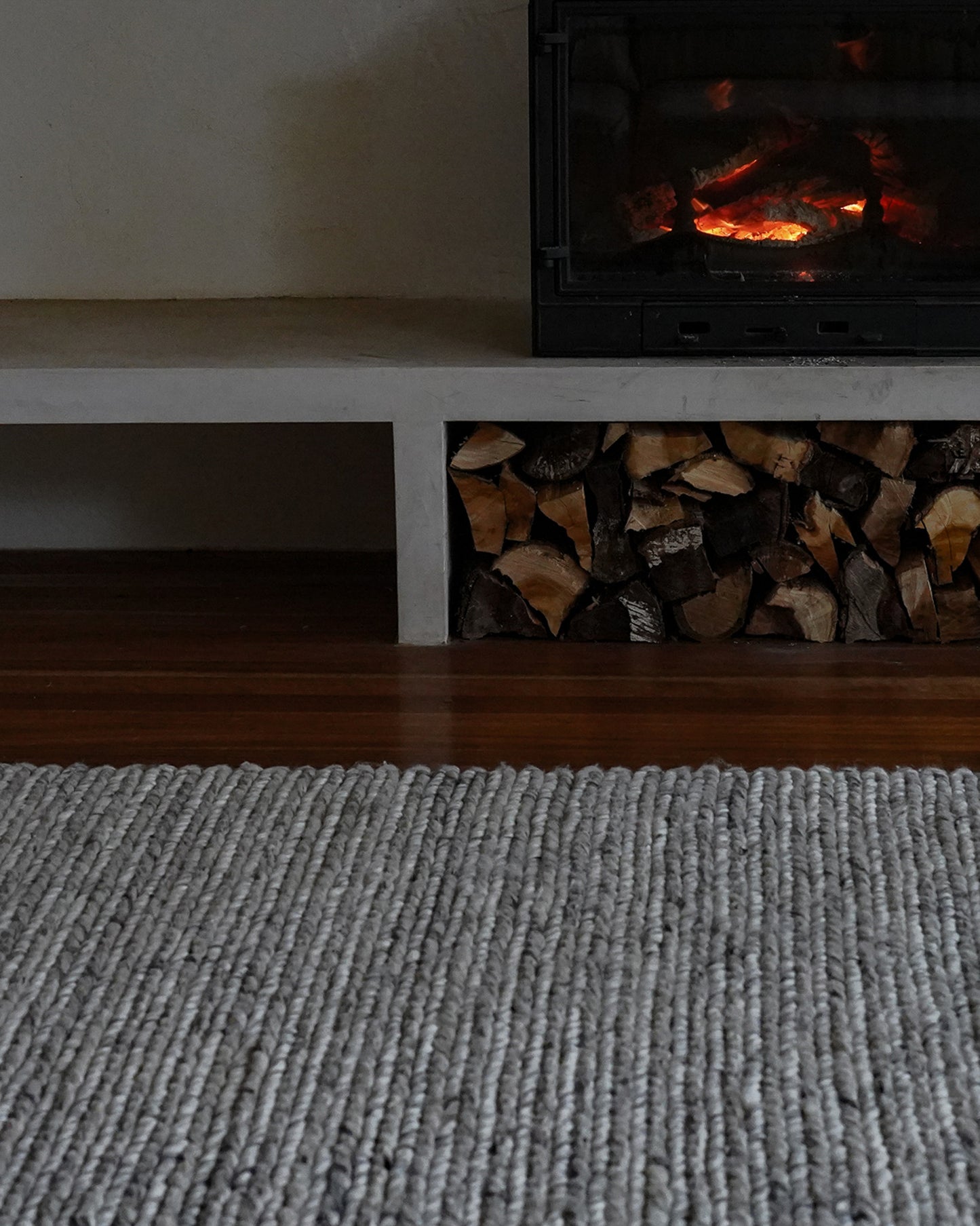 Farrah Marble Grey Braided Wool Rug