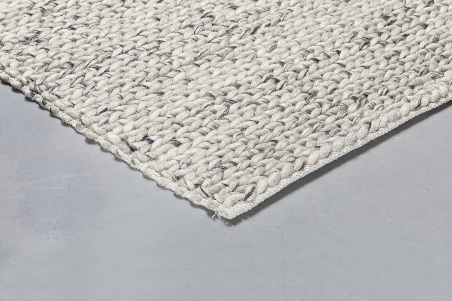 Farrah Marble Grey Braided Wool Rug