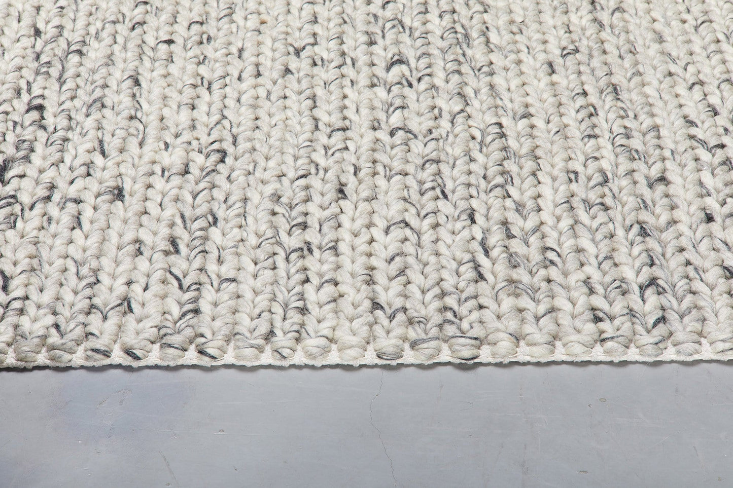 Farrah Marble Grey Braided Wool Rug