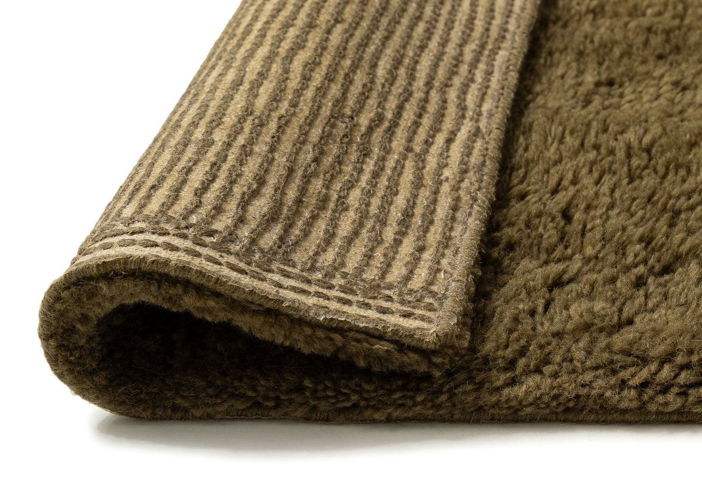 Flavia Dark Green Wool Directional Shag Rug