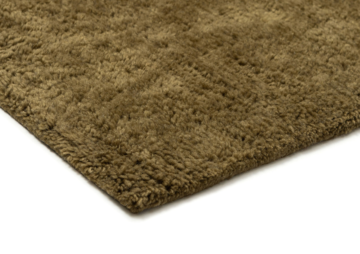 Flavia Dark Green Wool Directional Shag Rug