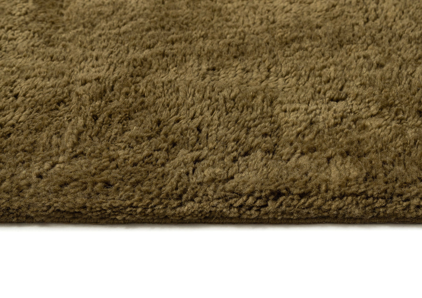 Flavia Dark Green Wool Directional Shag Rug