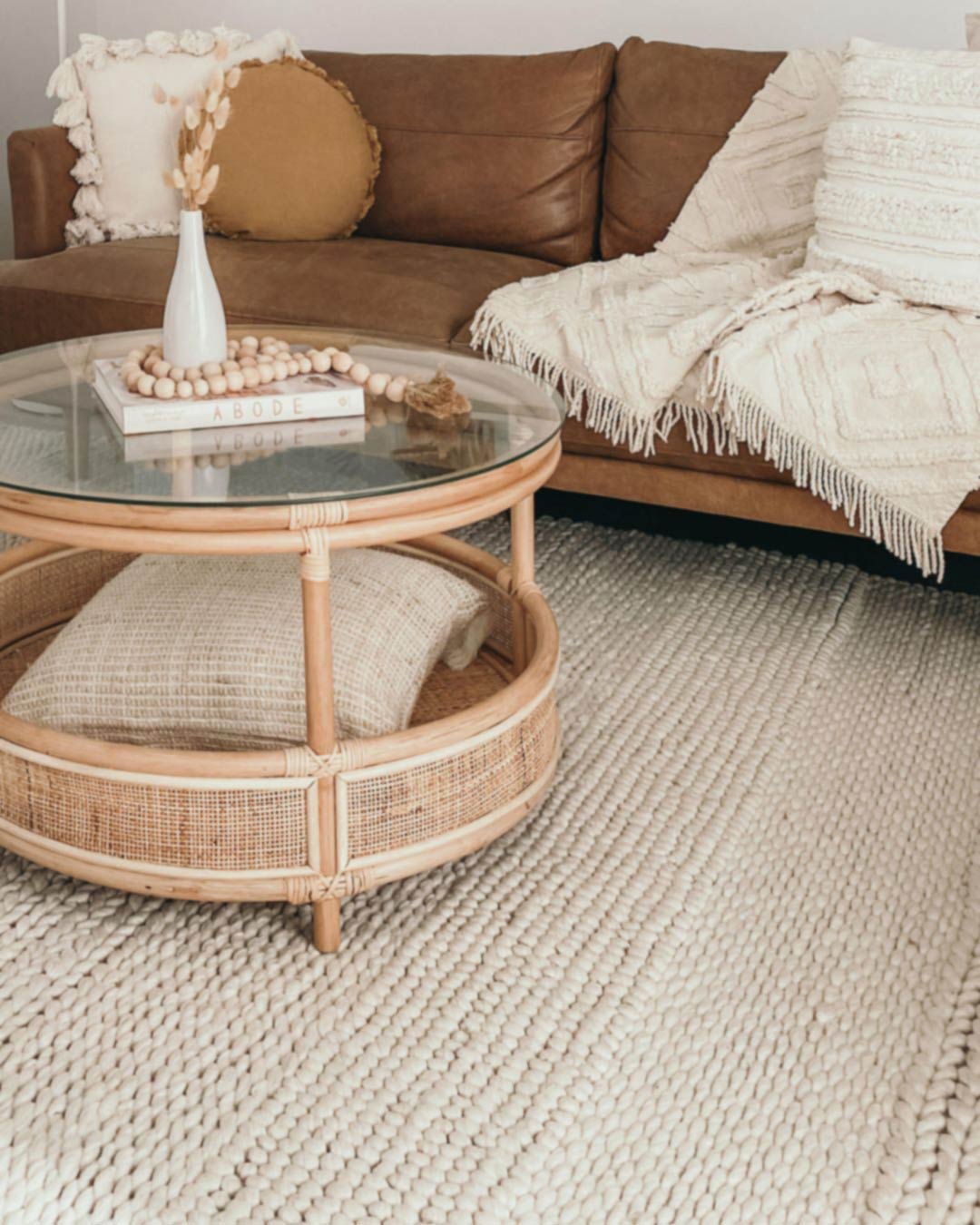 Fleur Ivory Braided and Looped Rug