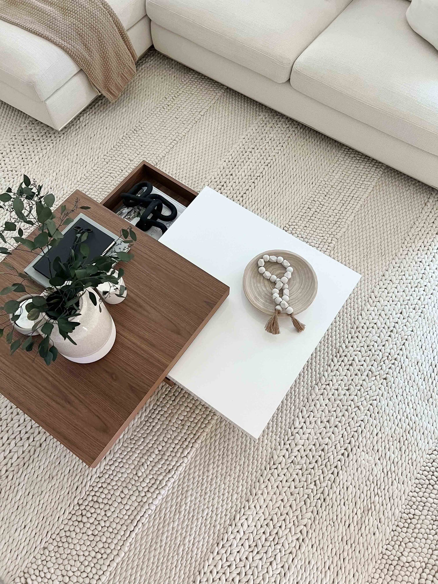 Fleur Ivory Braided and Looped Rug