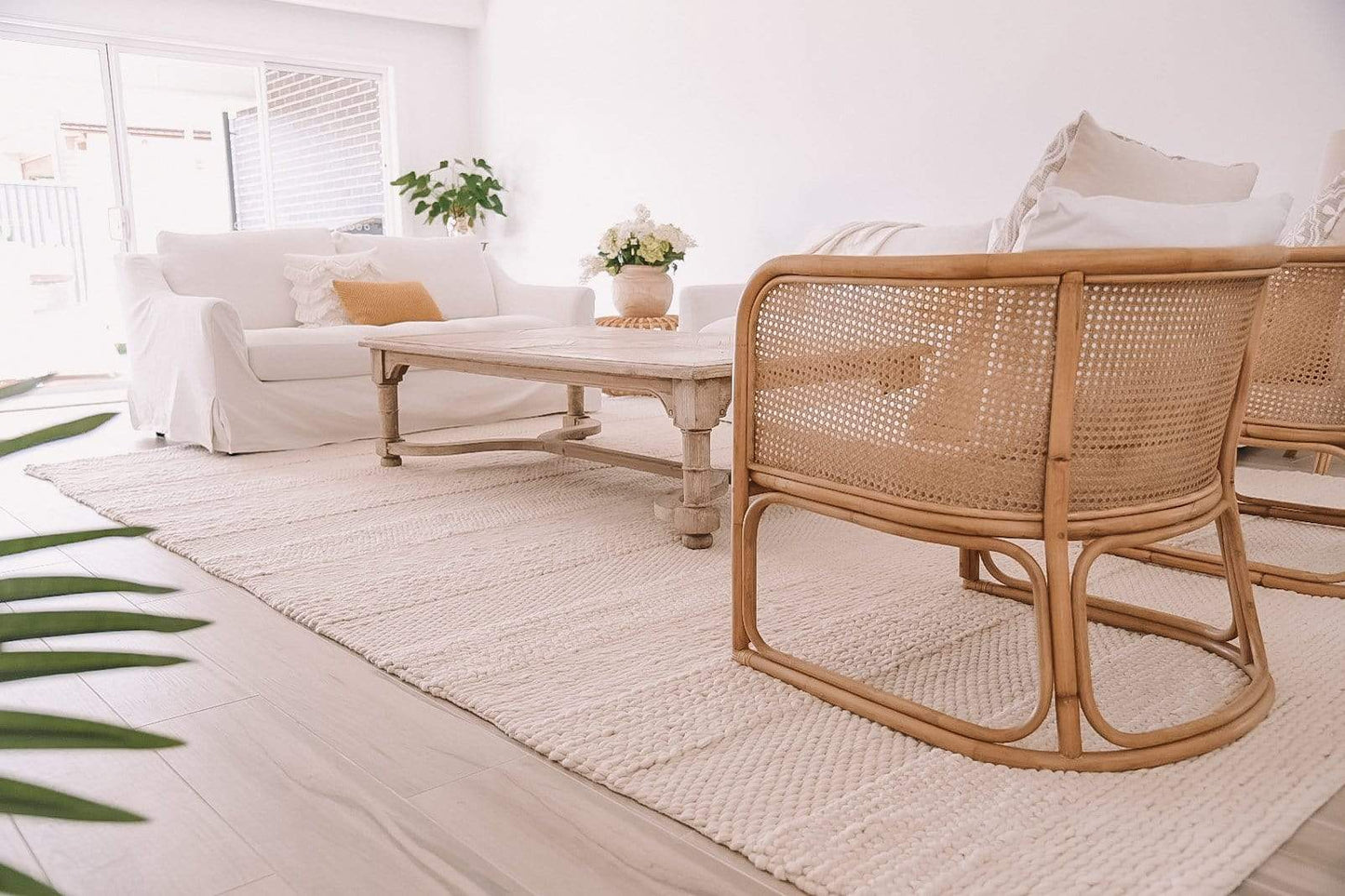 Fleur Ivory Braided and Looped Rug