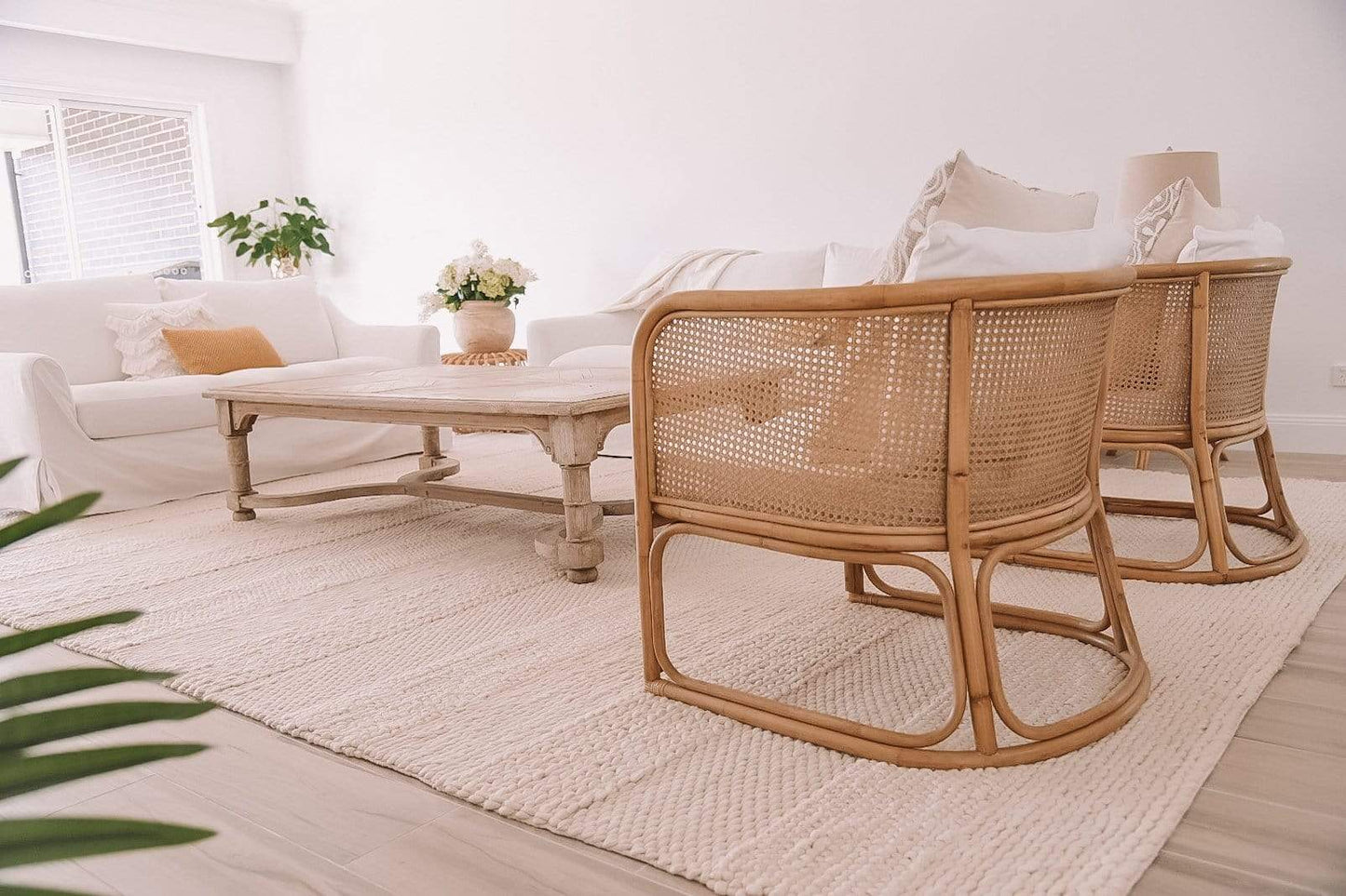 Fleur Ivory Braided and Looped Rug