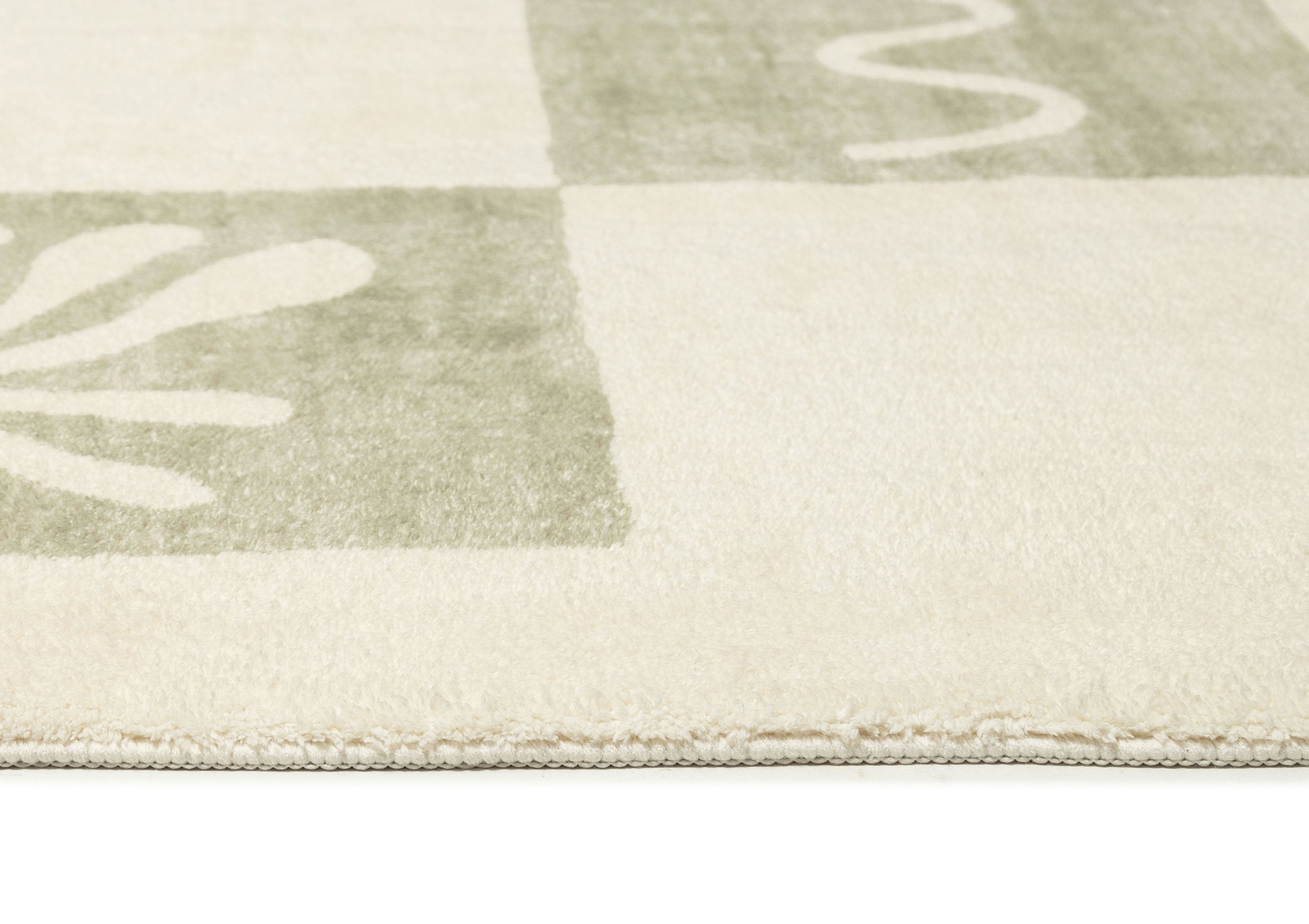 Florenda Green and Cream Checkered Washable Rug – Miss Amara (AU)