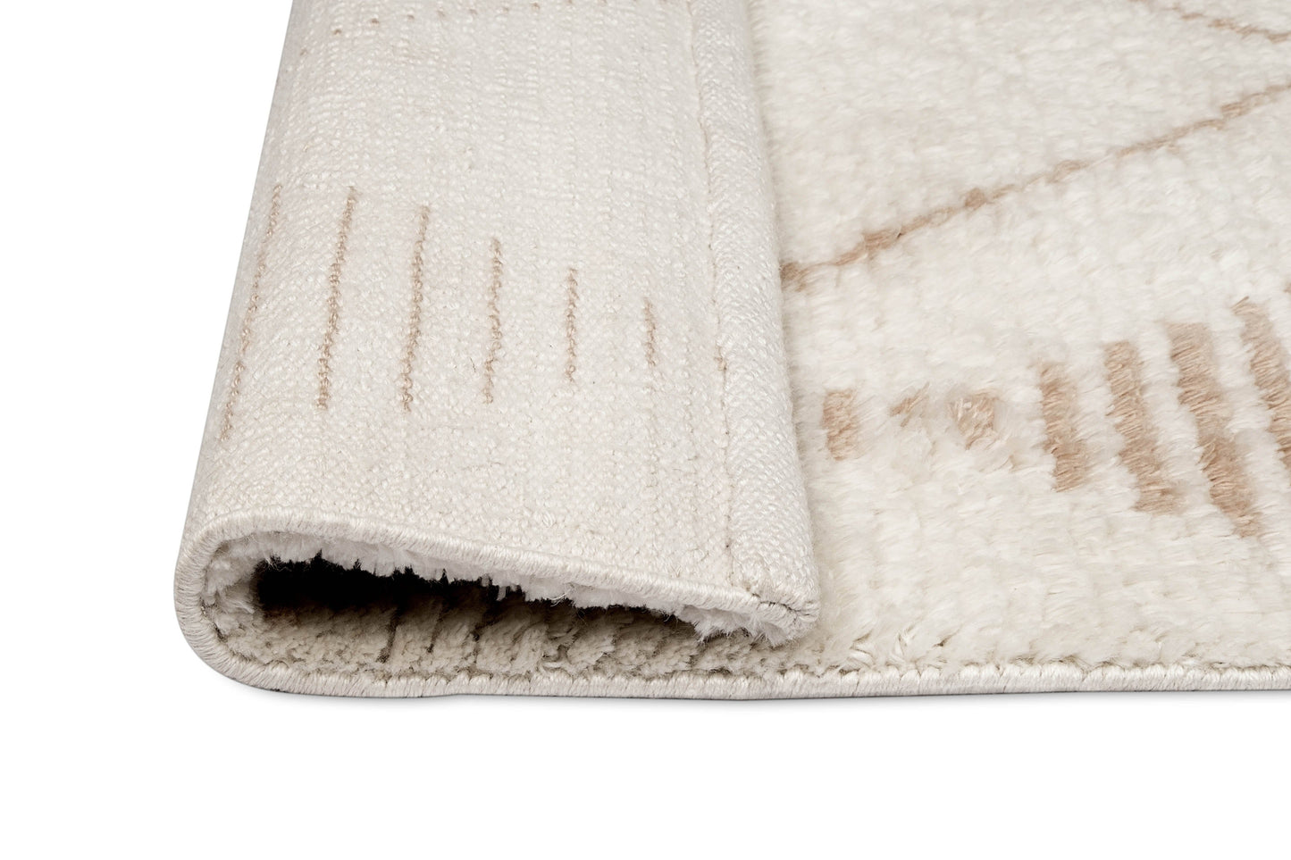 Frankie Ivory and Beige Tribal P.E.T Rug