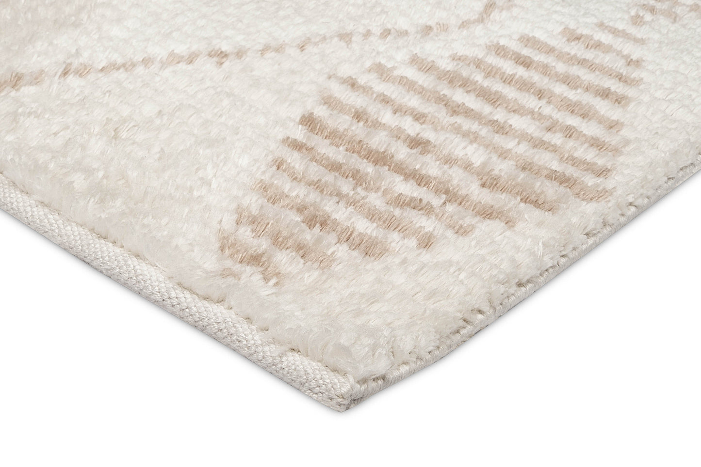 Frankie Ivory and Beige Tribal P.E.T Rug