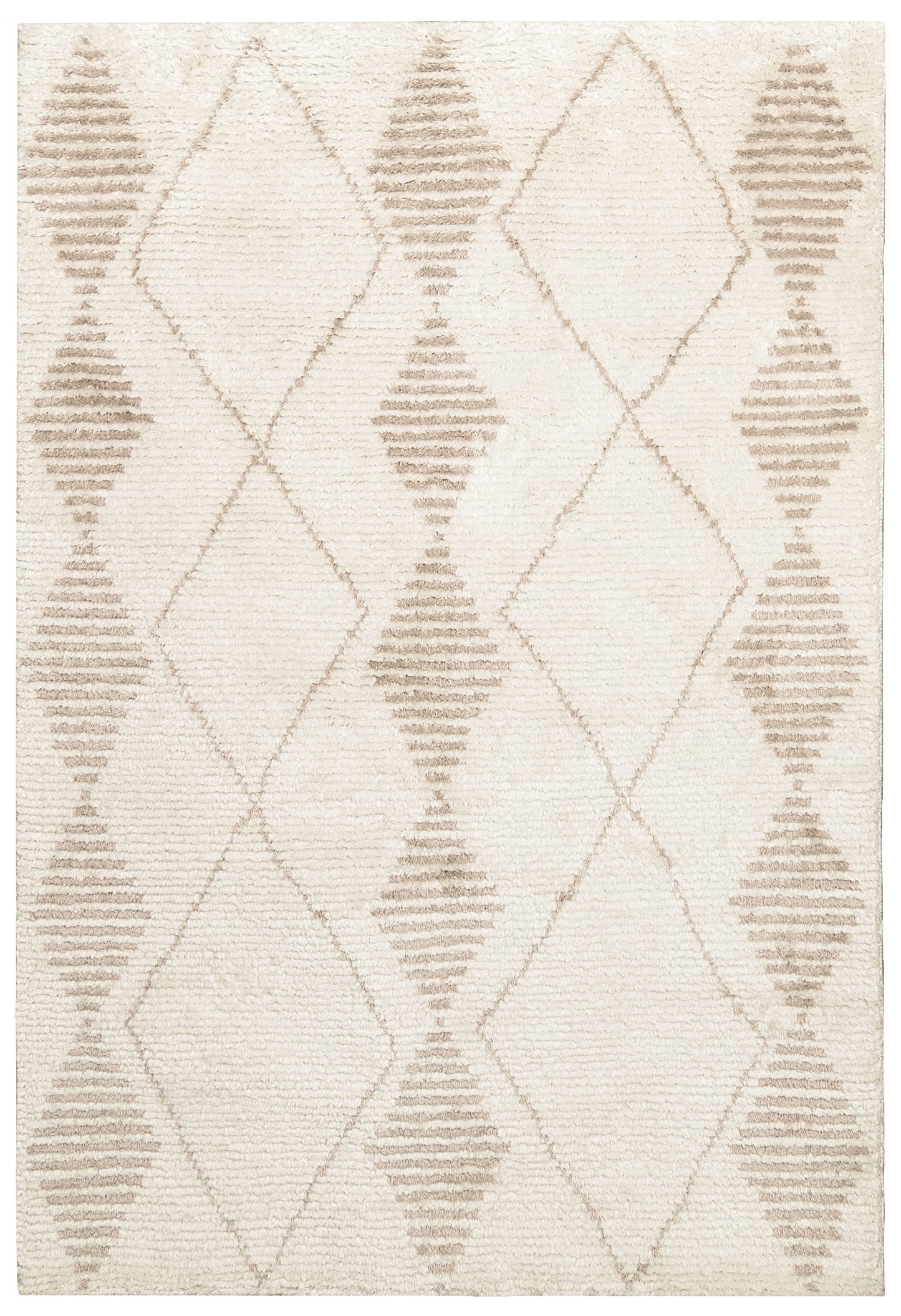 Frankie Ivory and Beige Tribal P.E.T Rug