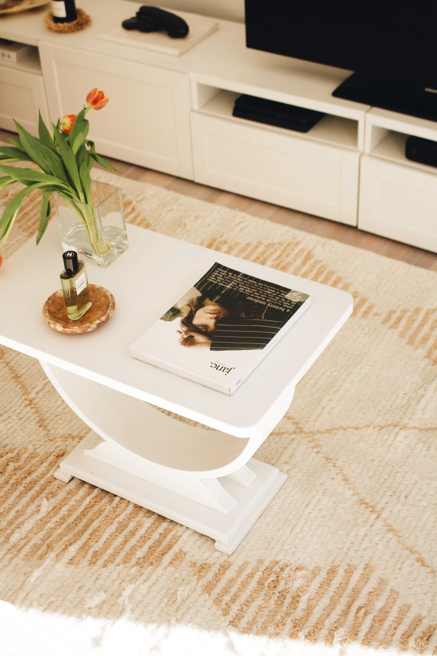 Frankie Ivory and Beige Tribal P.E.T Rug