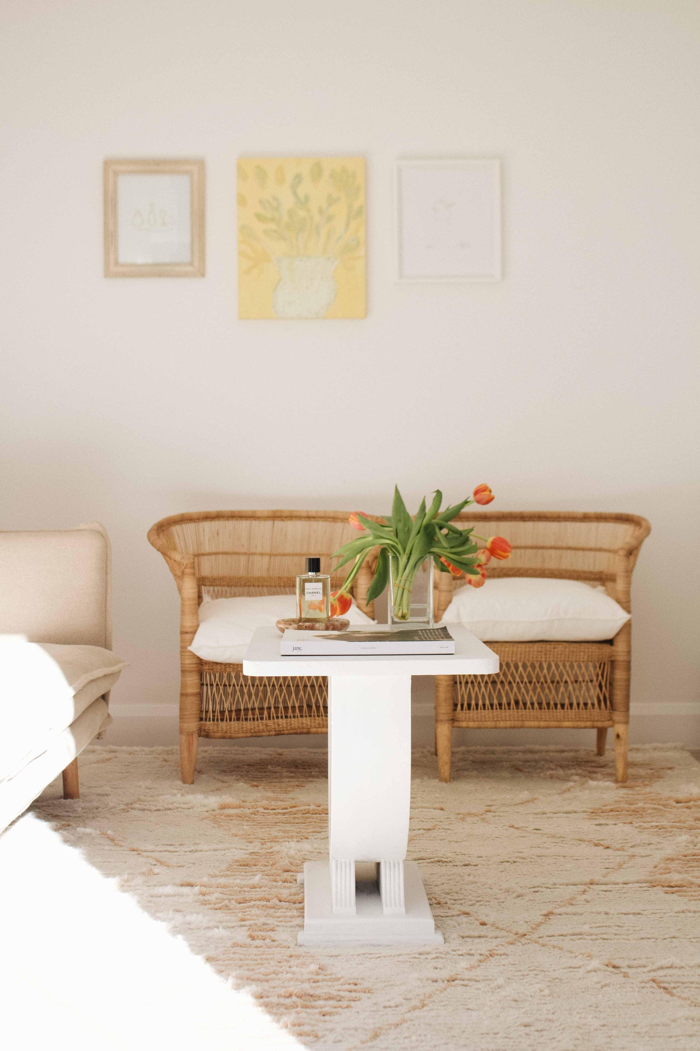 Frankie Ivory and Beige Tribal P.E.T Rug