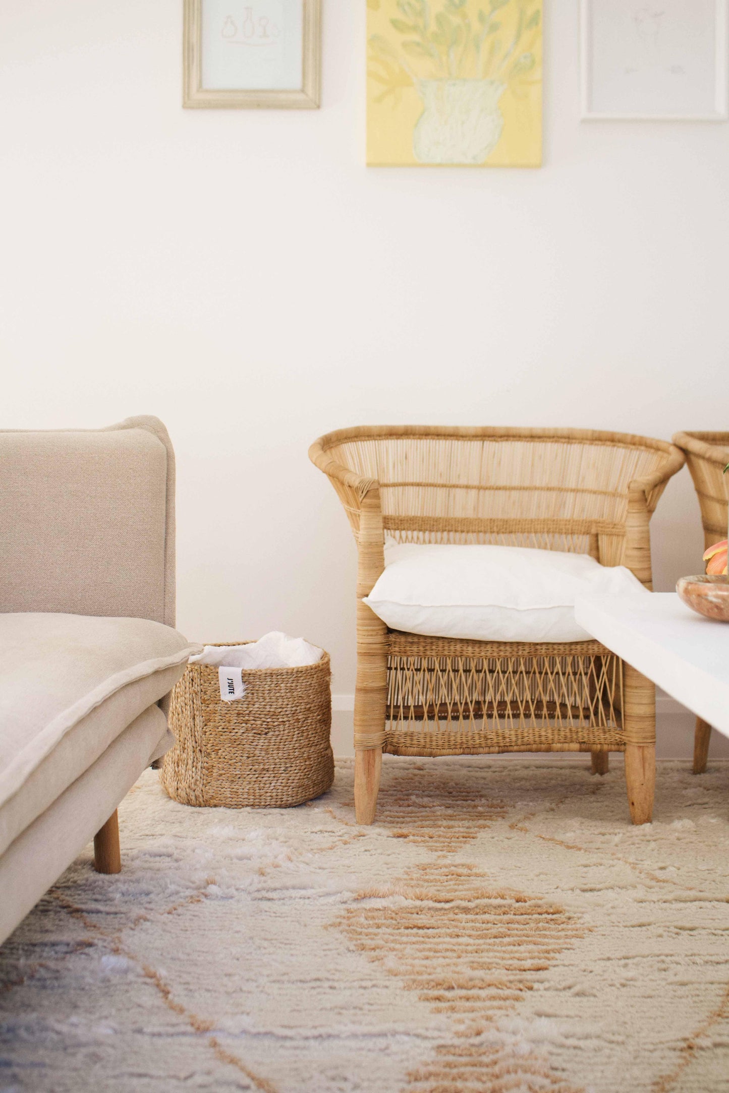 Frankie Ivory and Beige Tribal P.E.T Rug