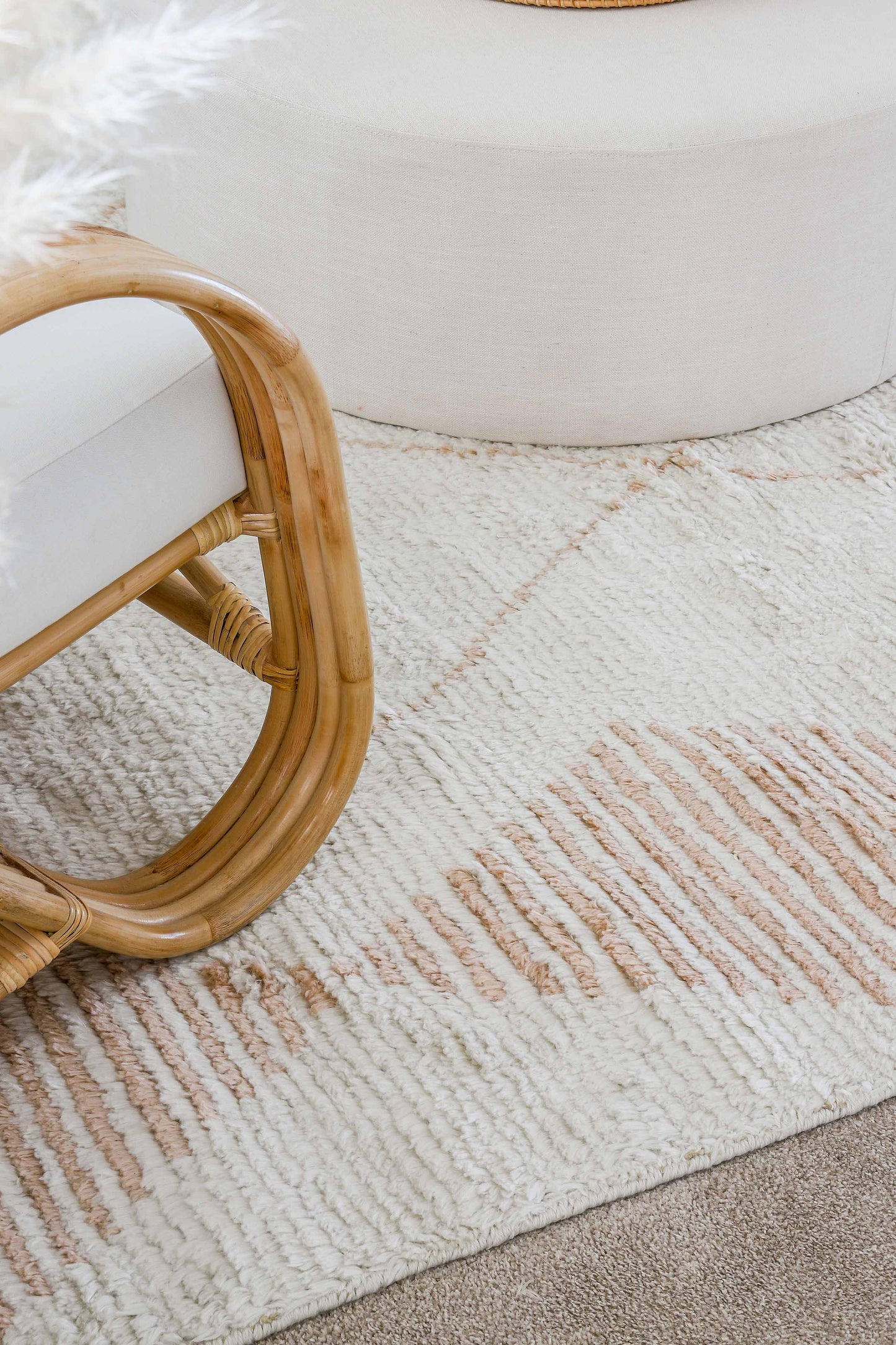 Frankie Ivory and Beige Tribal P.E.T Rug