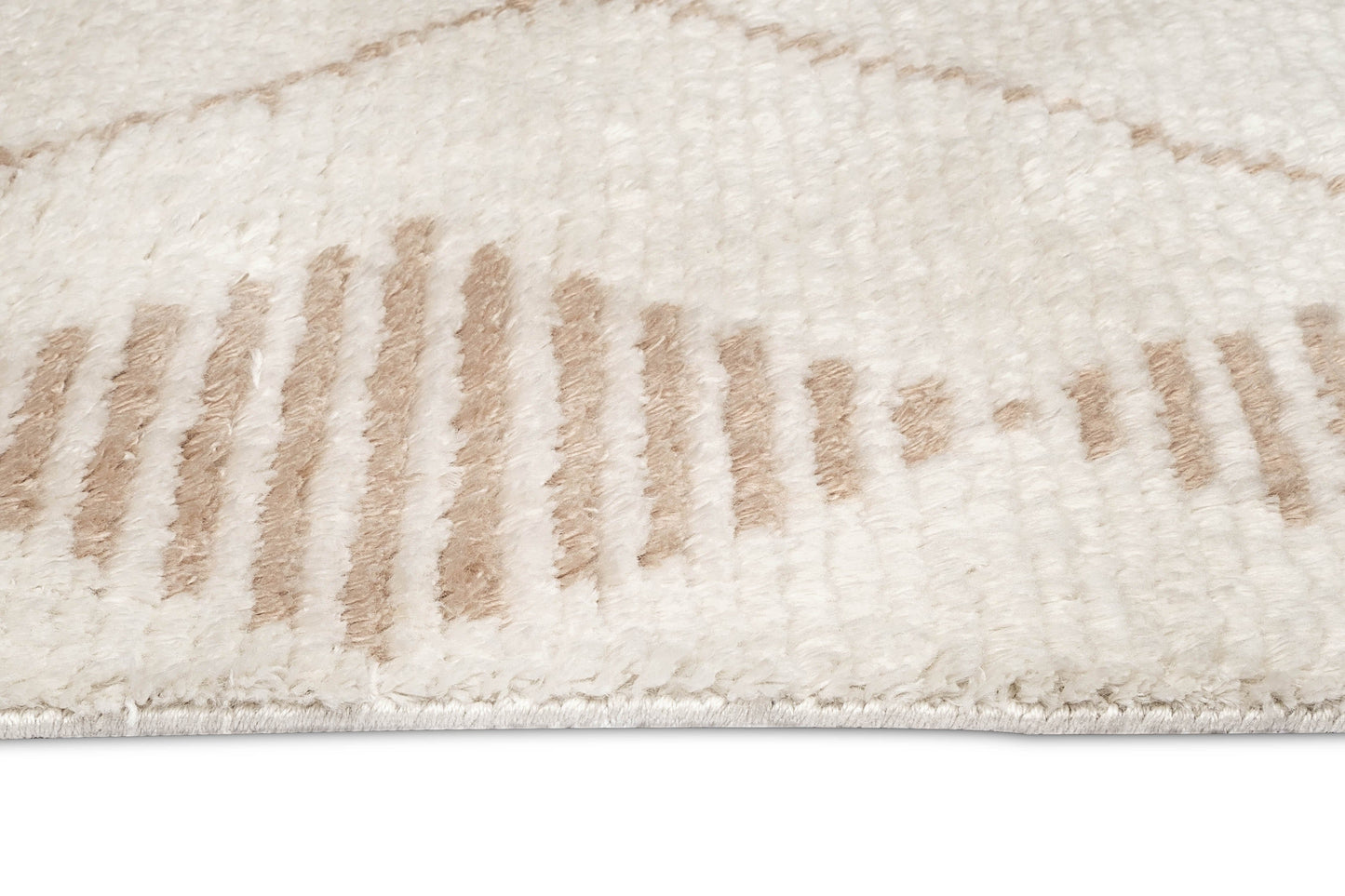 Frankie Ivory and Beige Tribal P.E.T Rug