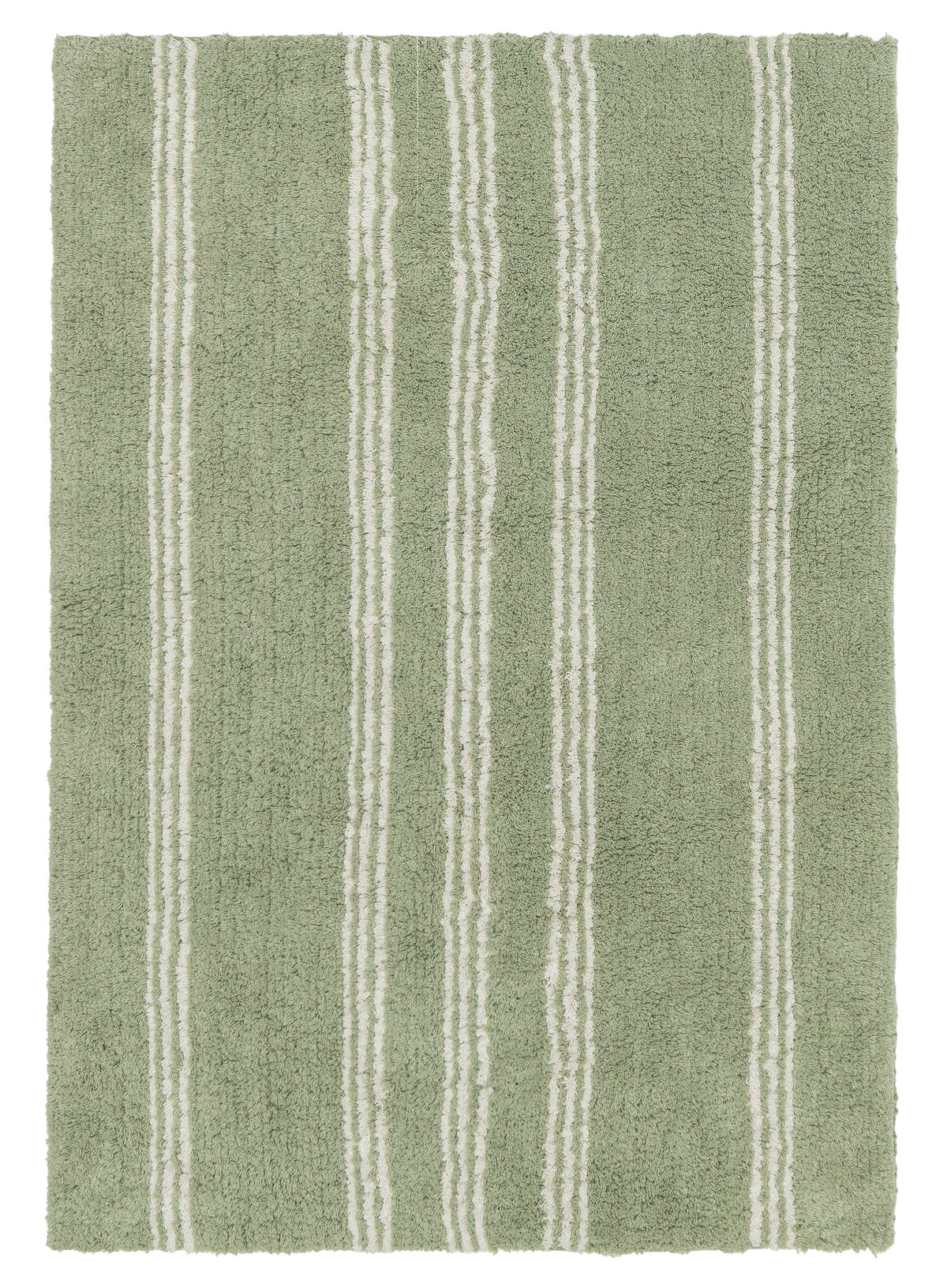 Freja Green Stripe Cotton Bath Mat