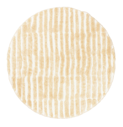 Fritzie Champagne Abstract Striped Round Rug