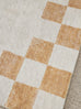 Gadise Yellow Mustard Checkered Border Washable Rug