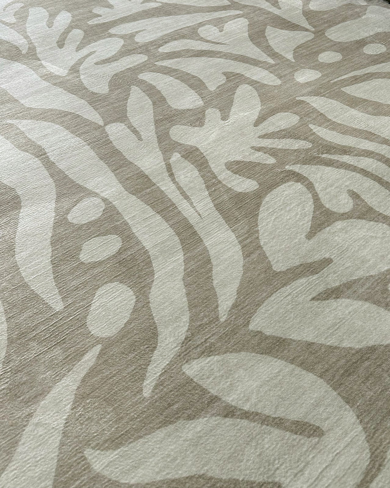 Gerda Green Grey Leaves Rollie Pollie Round Playmat