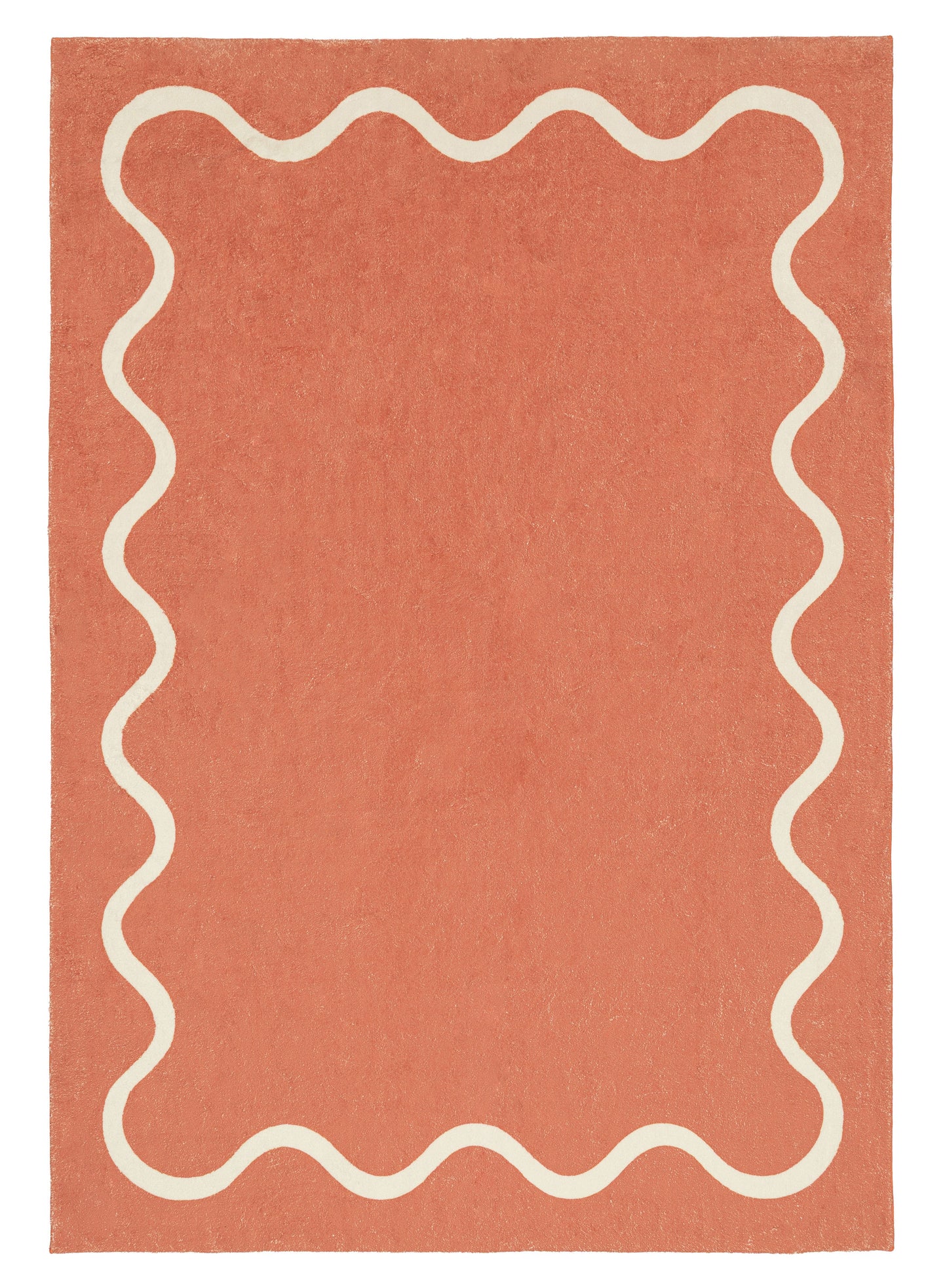 Gertrude Pink and Cream Wiggle Bordered Washable Rug