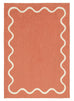 Gertrude Pink and Cream Wiggle Bordered Washable Rug