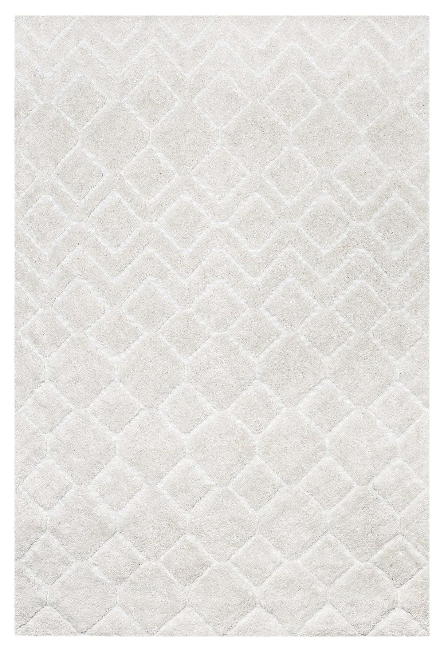 Gia Ivory Diamond Tribal P.E.T Shag Rug