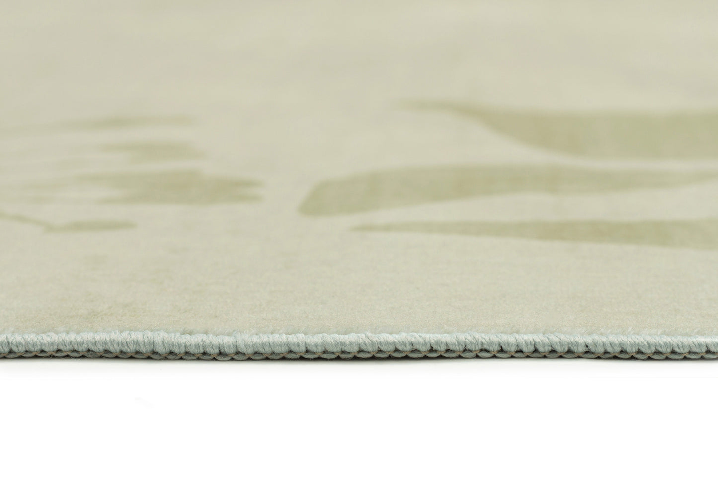 Glaiza Green Botanical Border Washable Rug