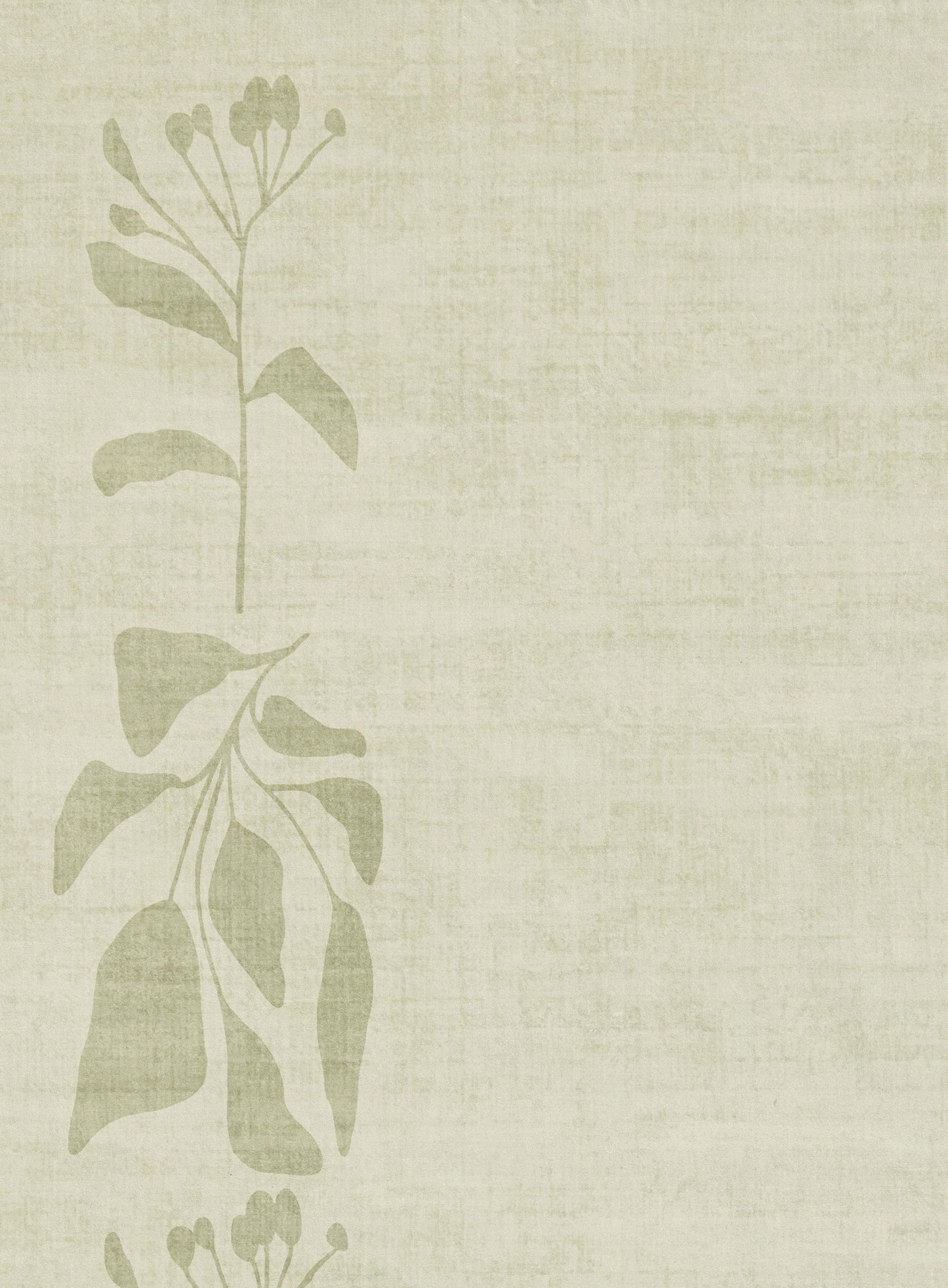 Glaiza Green Botanical Border Washable Rug