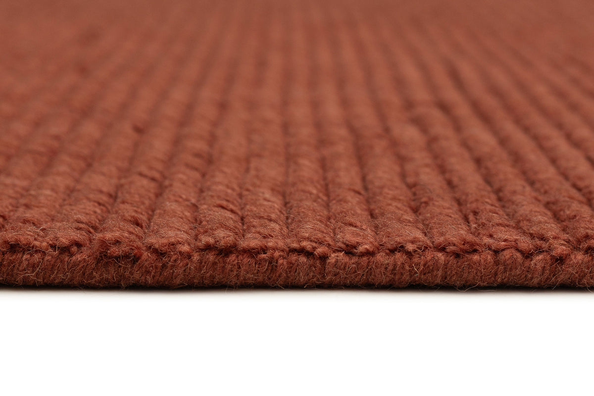 Glorese Terracotta Cut Pile Wool Rug