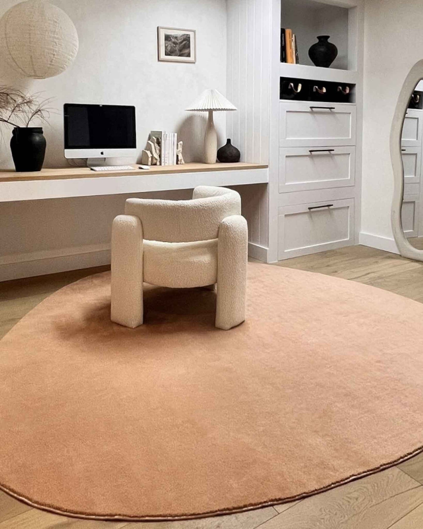 Golea Dark Beige Irregular Shape Washable Rug