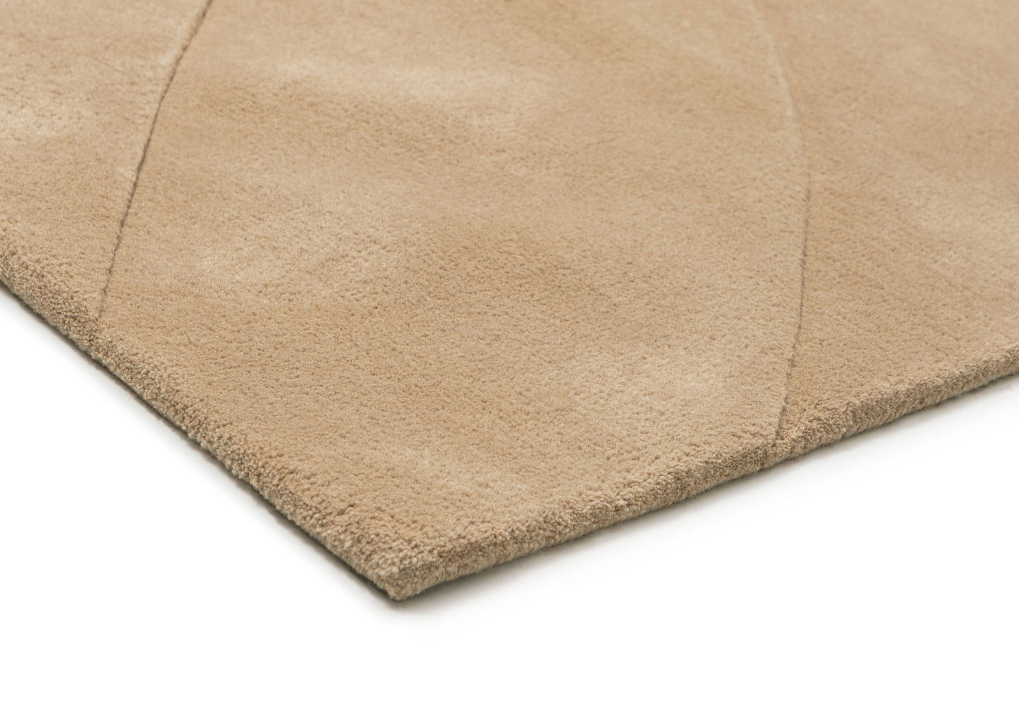 Guelmin Rugby Tan Carved Wool Rug