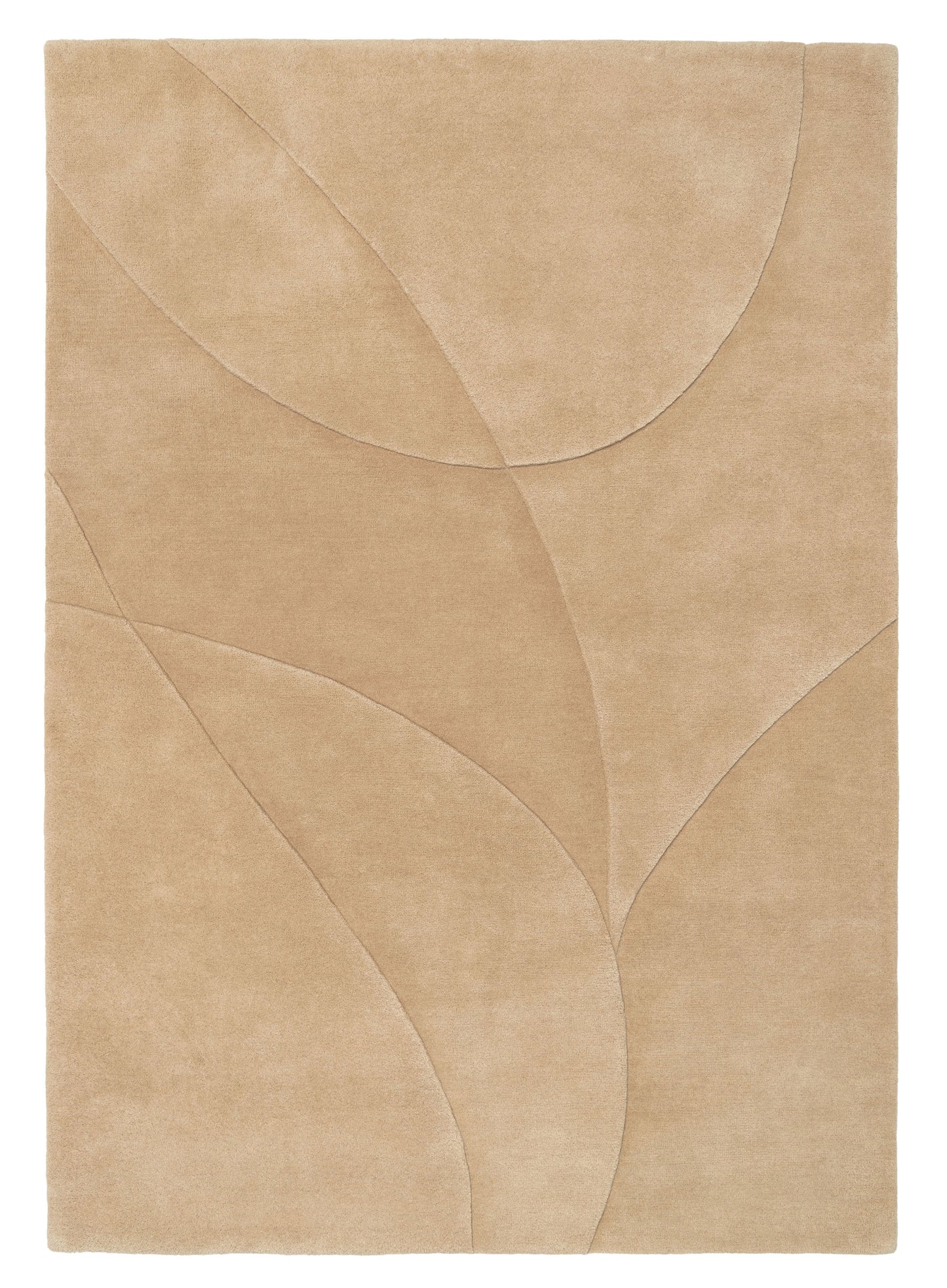 Guelmin Rugby Tan Carved Wool Rug