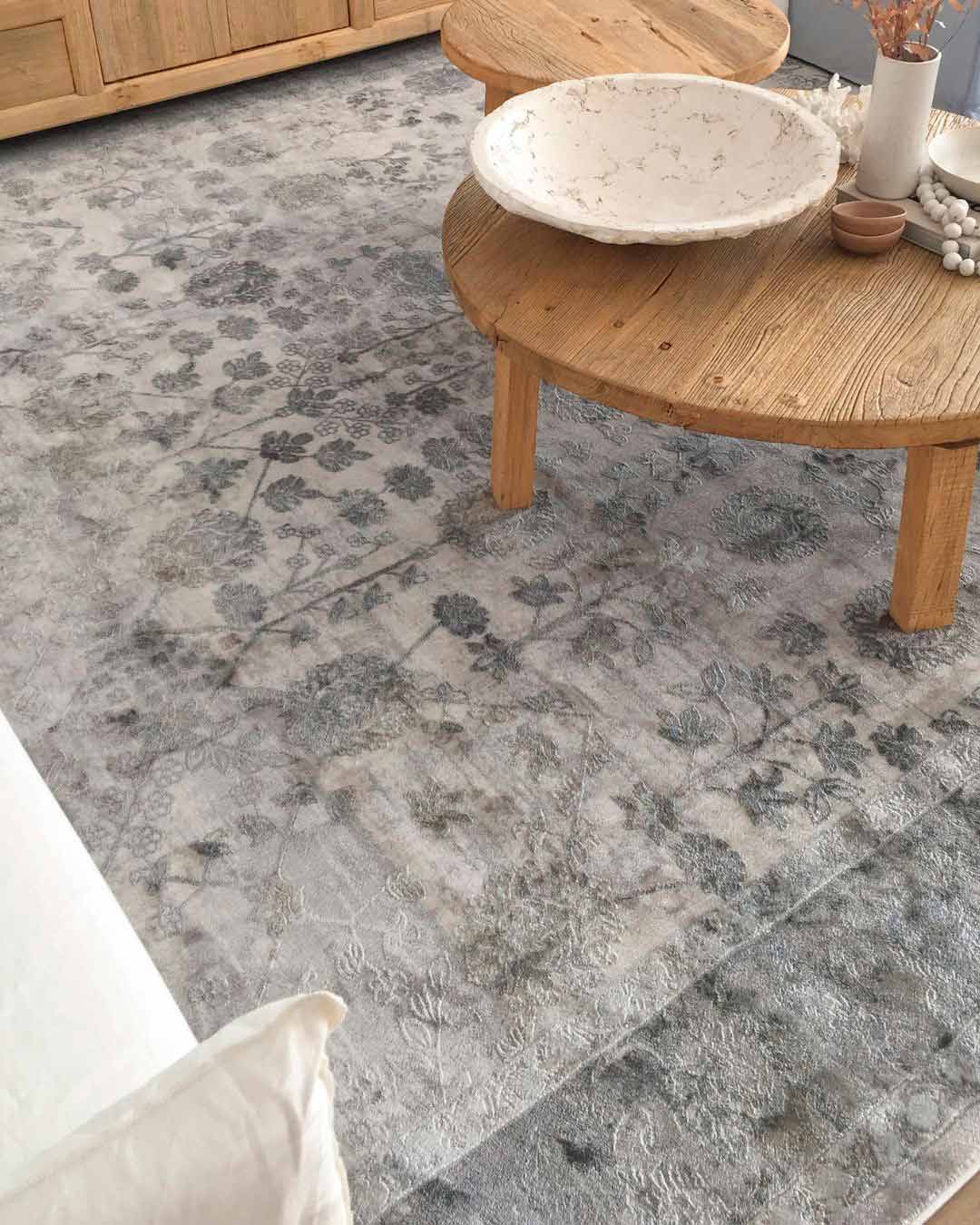 Harper Grey And Cream Faded Motif Rug