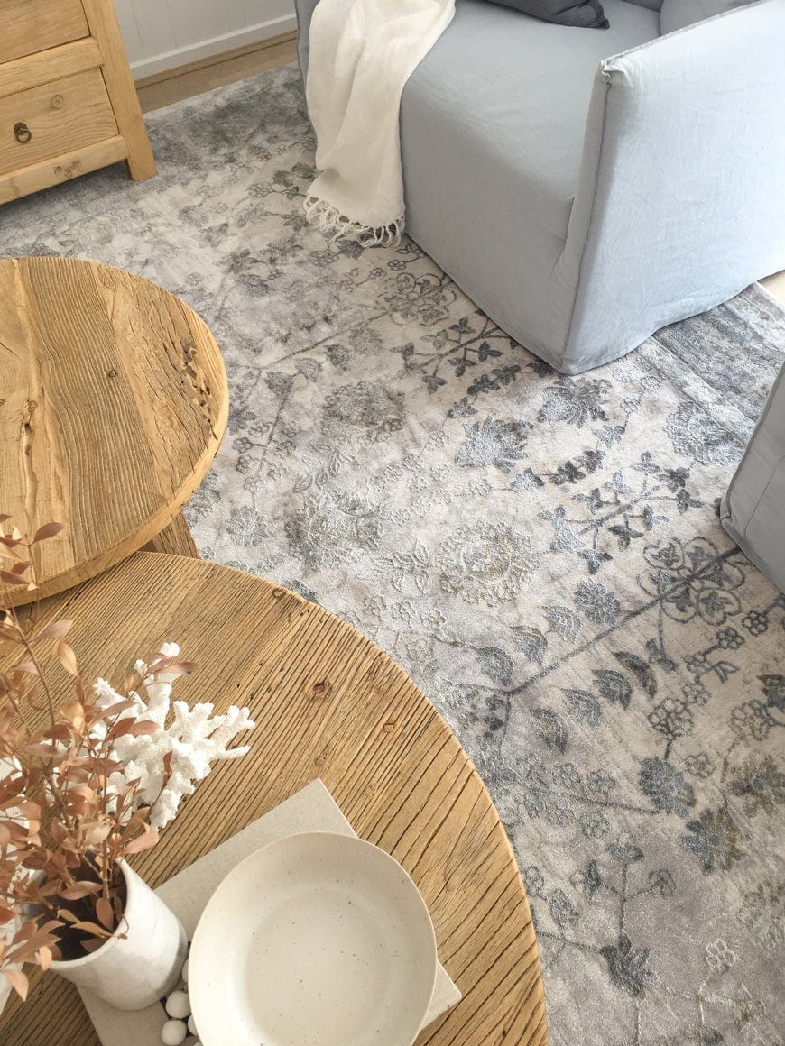 Harper Grey And Cream Faded Motif Rug