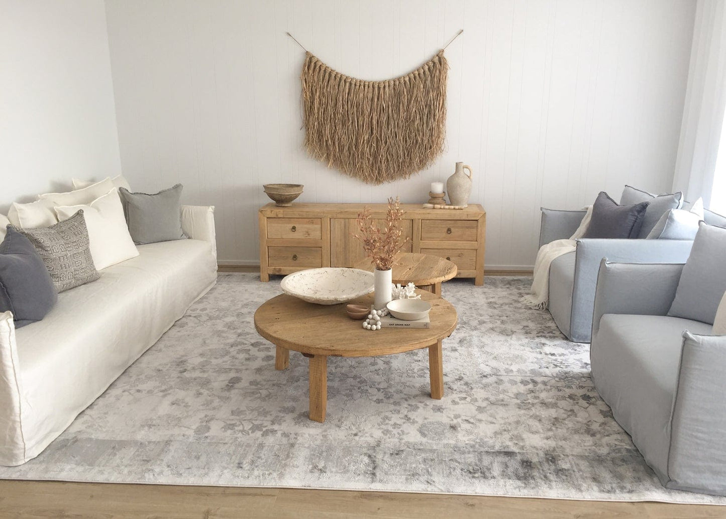 Harper Grey And Cream Faded Motif Rug