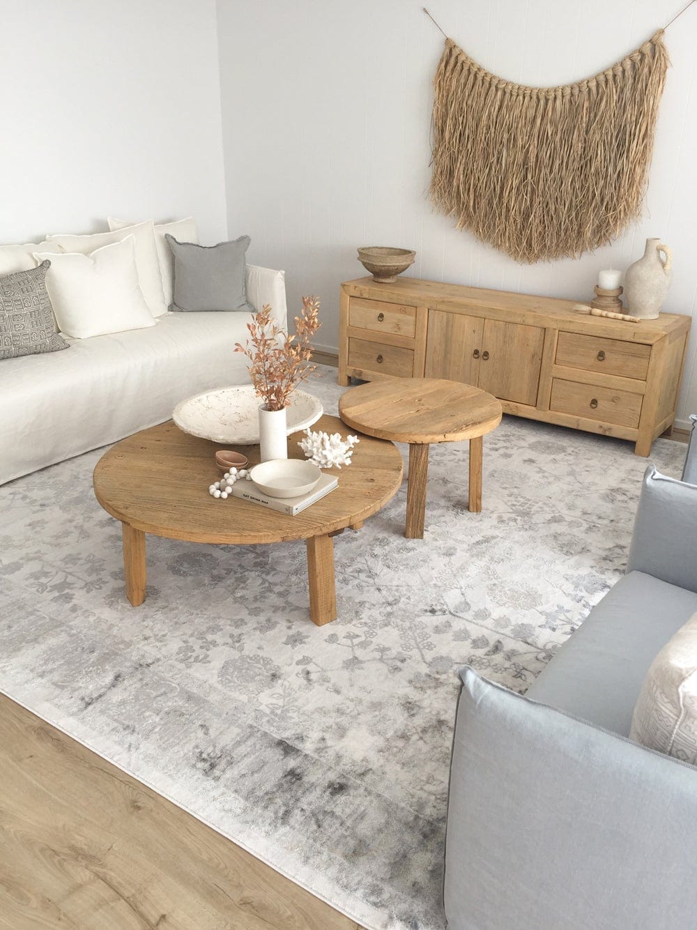 Harper Grey And Cream Faded Motif Rug