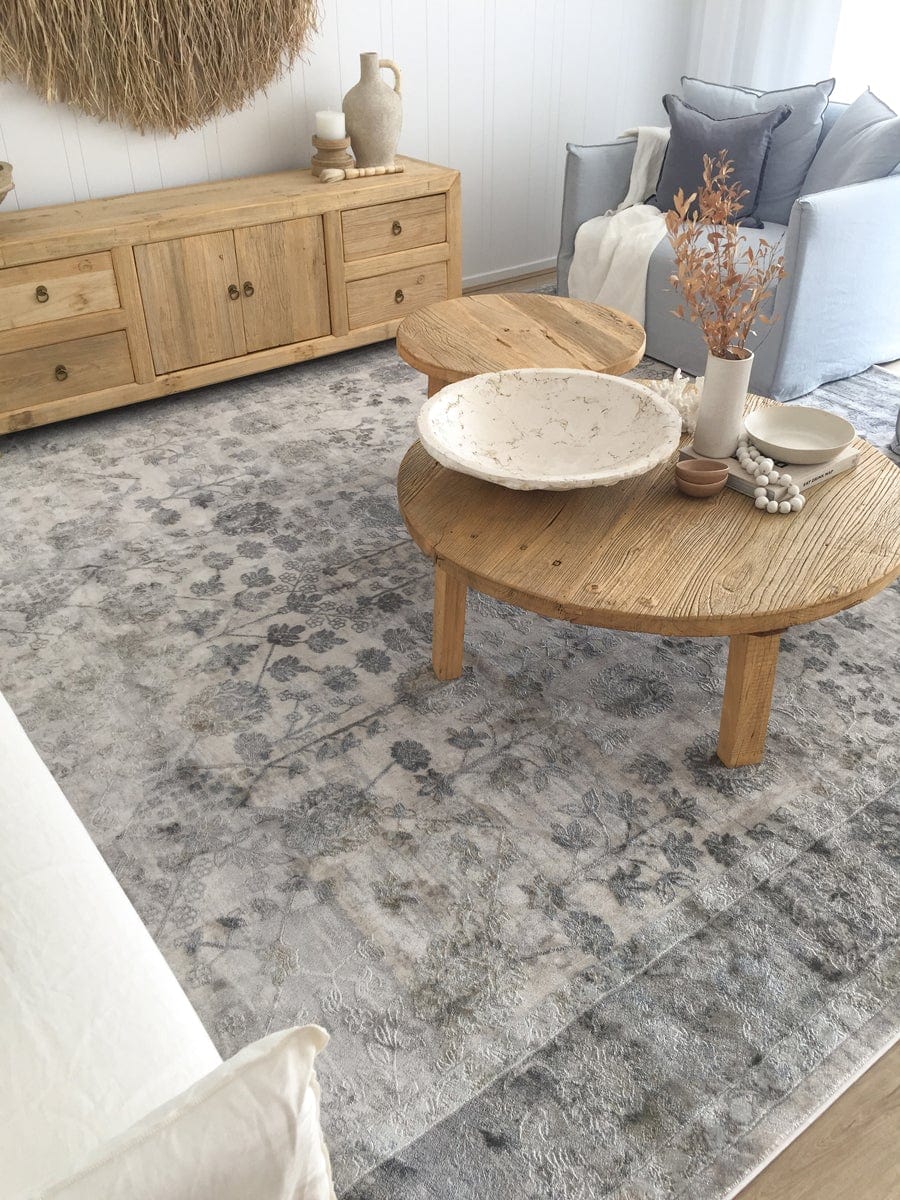 Harper Grey And Cream Faded Motif Rug
