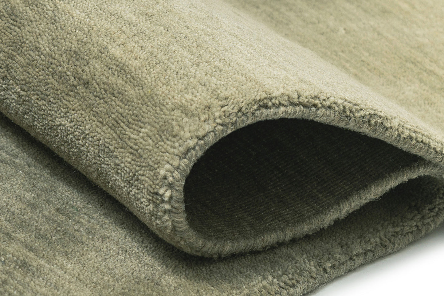 Harris Olive Green Solid Pile Wool Rug