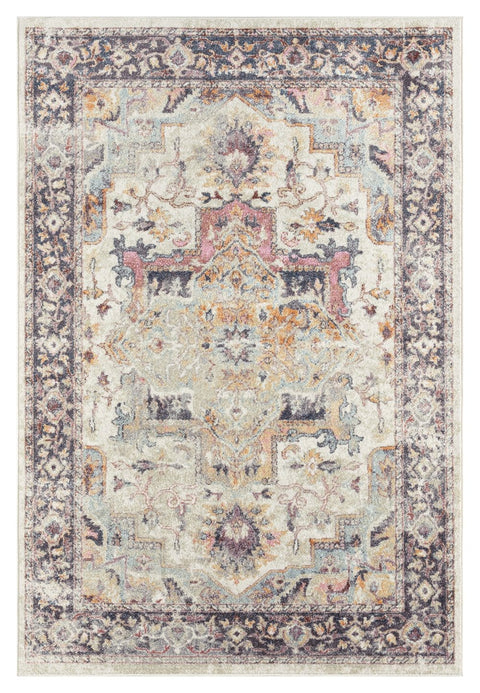 Haven Cream and Purple Multi-Colour Distressed Rug *NO RETURNS UNLESS FAULTY
