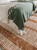 Hazrin Beige Rust Brown Dot Pattern Washable Rug