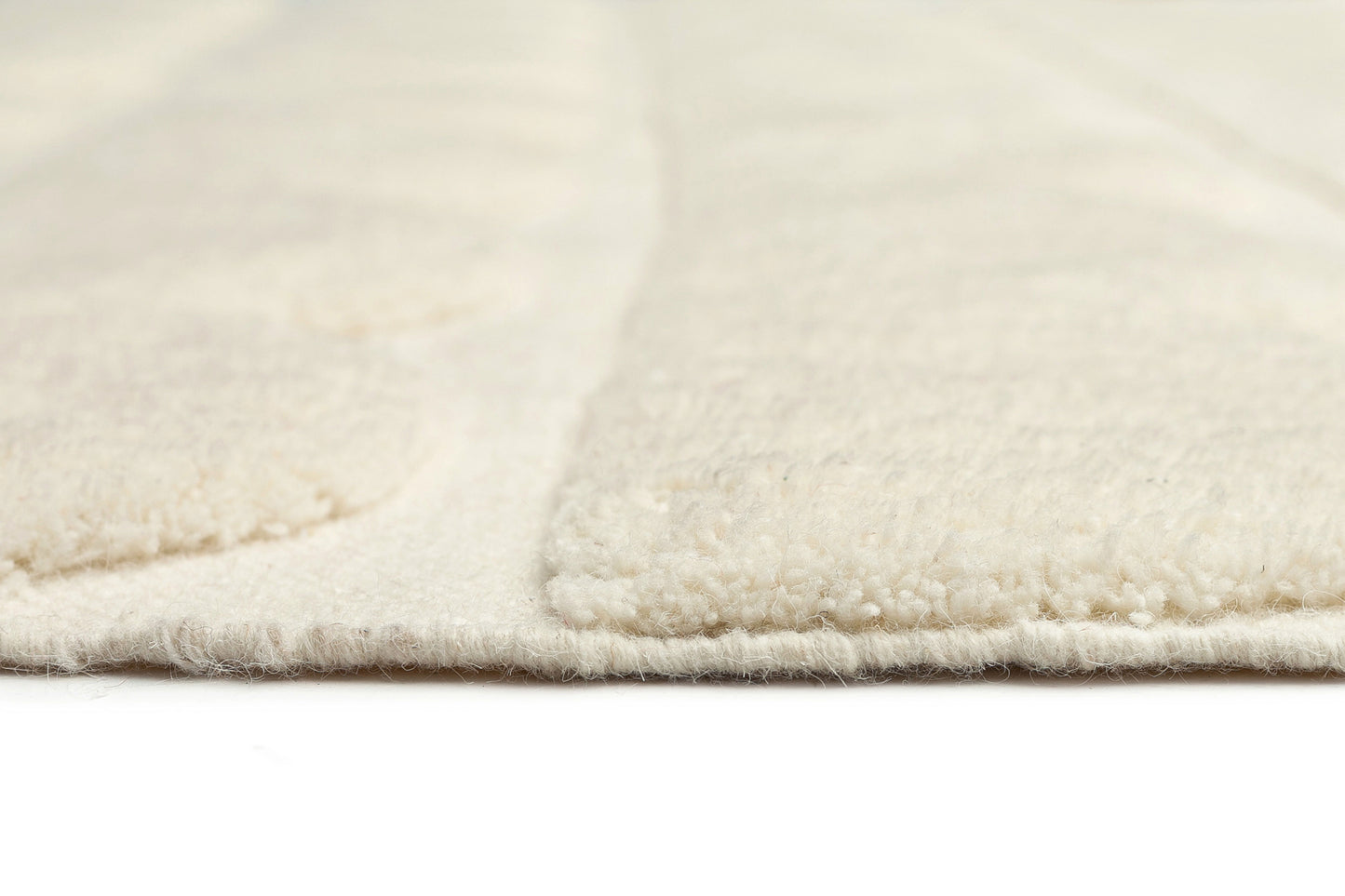 Hikari Ivory Scallop Washable Wool Rug