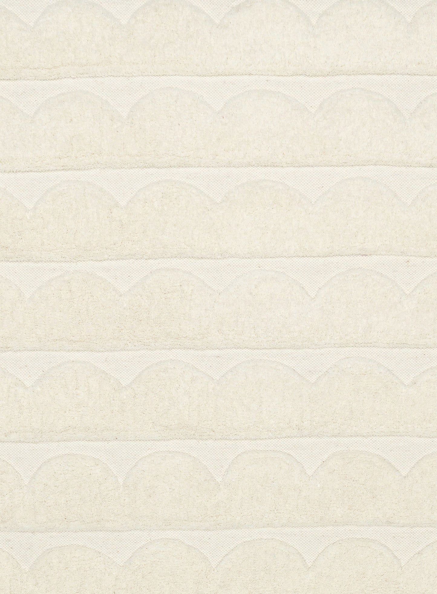 Hikari Ivory Scallop Washable Wool Rug
