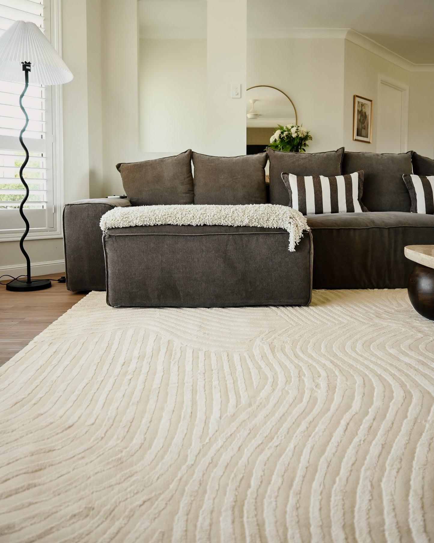 Idina Neutral Abstract Rug