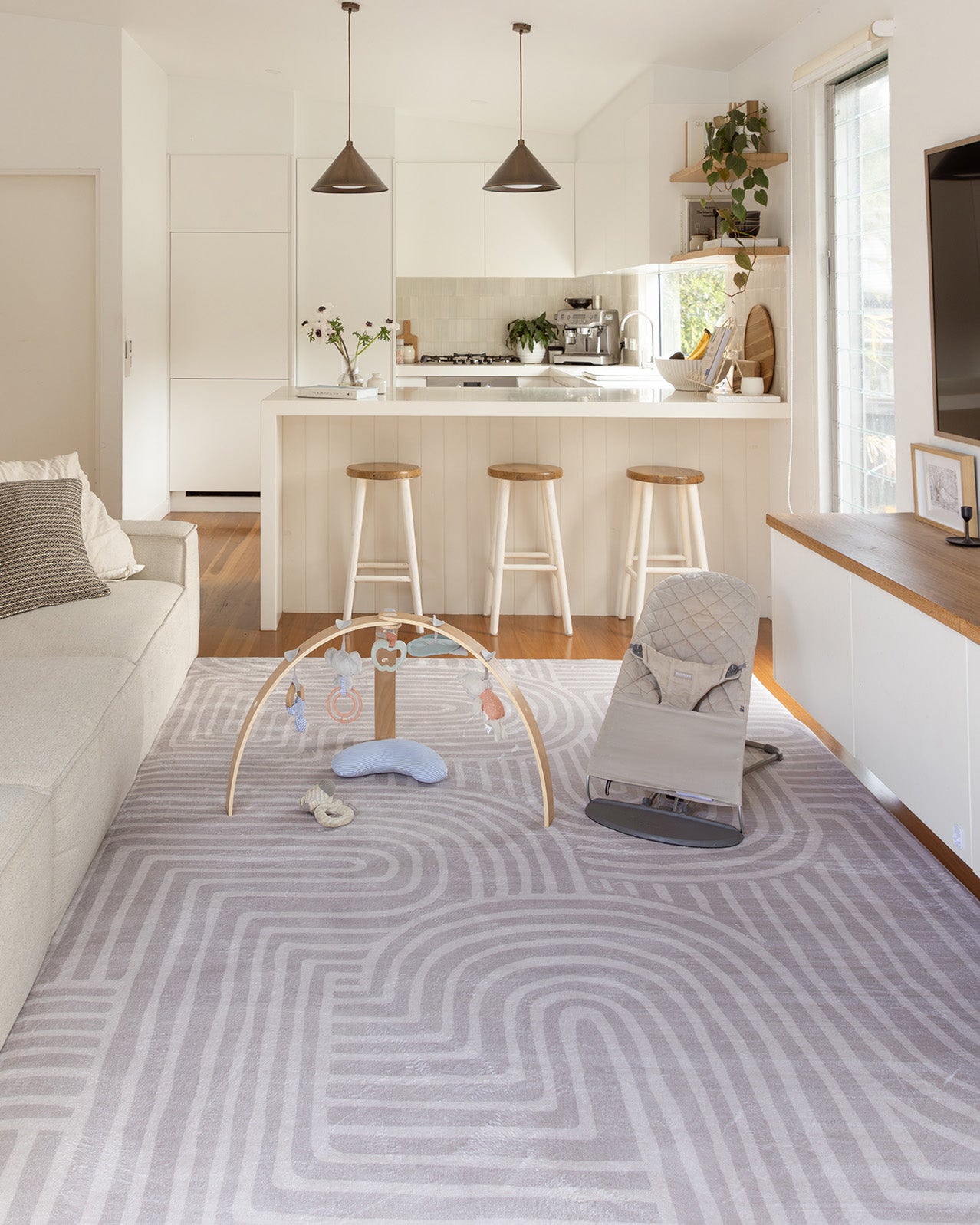 Idra Neutral Abstract Rollie Pollie Playmat