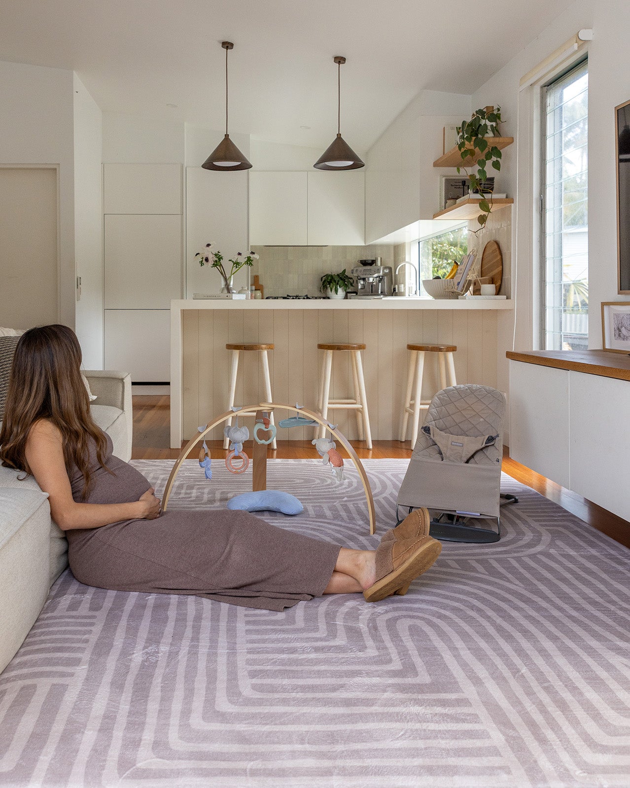 Idra Neutral Abstract Rollie Pollie Playmat