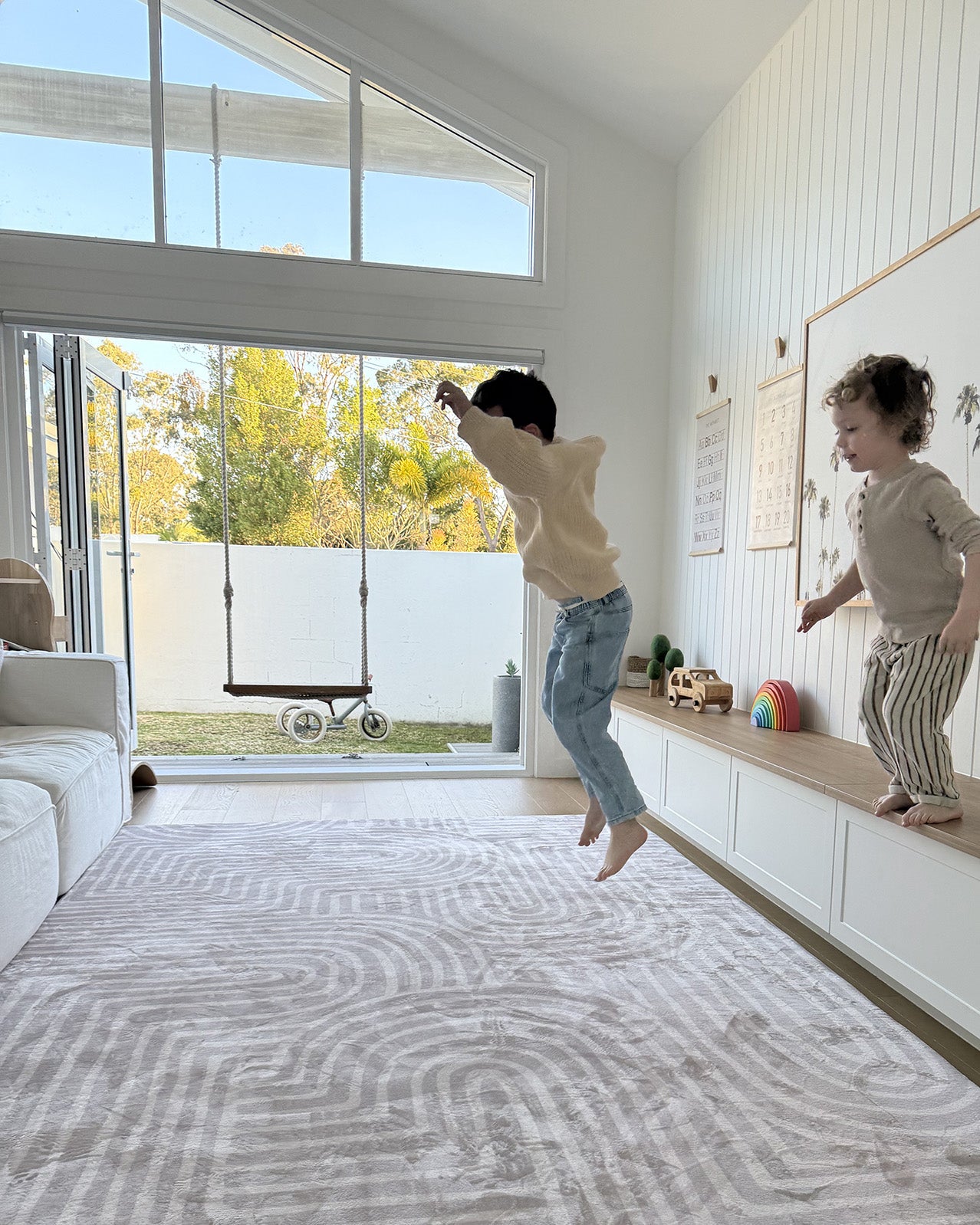 Idra Neutral Abstract Rollie Pollie Playmat