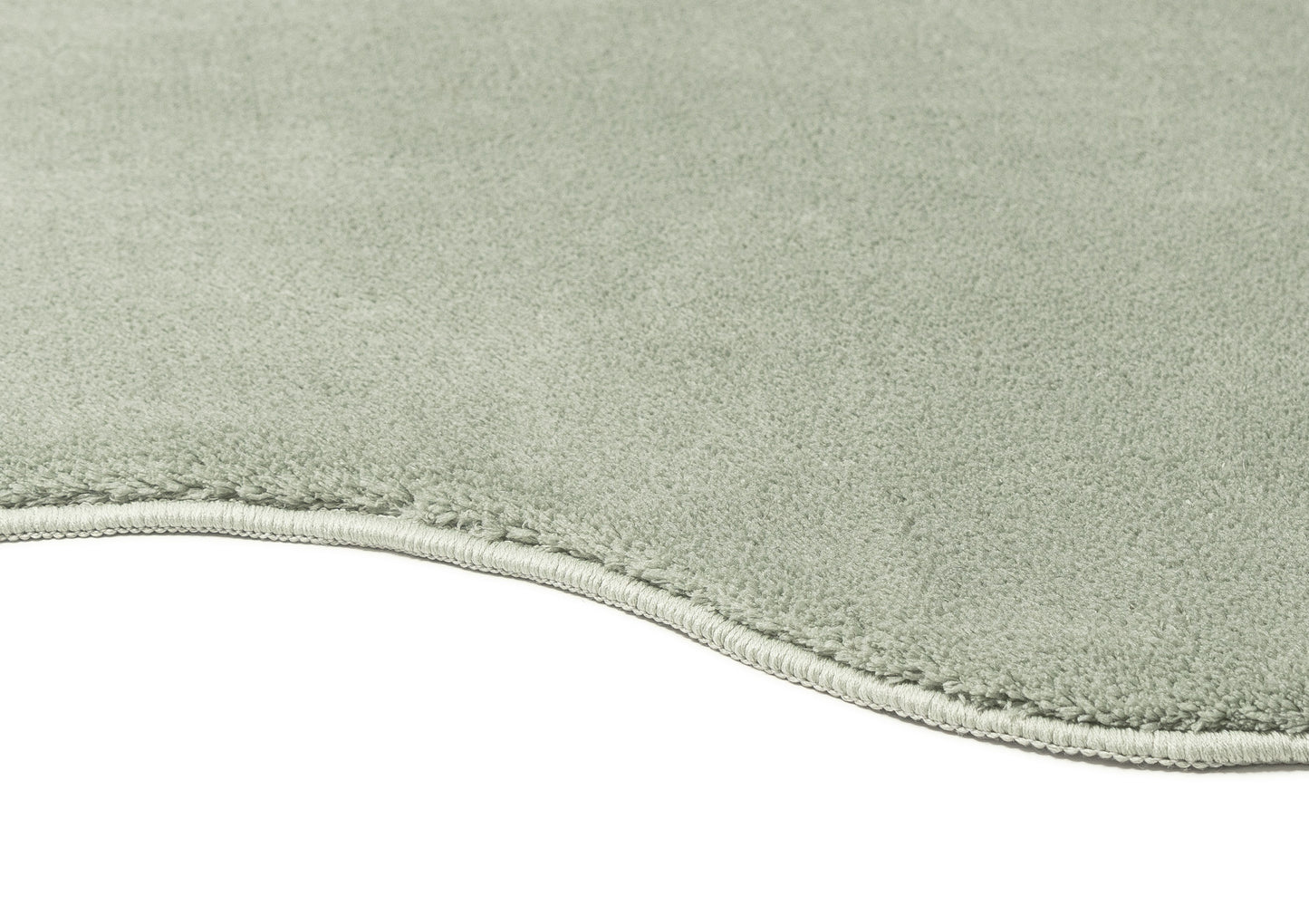 Idrissa Pale Green Scallop Washable Rug
